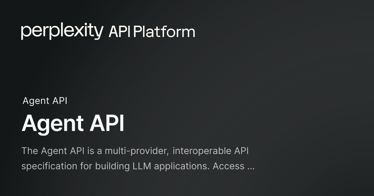 8. Perplexity Sonar / Agent API